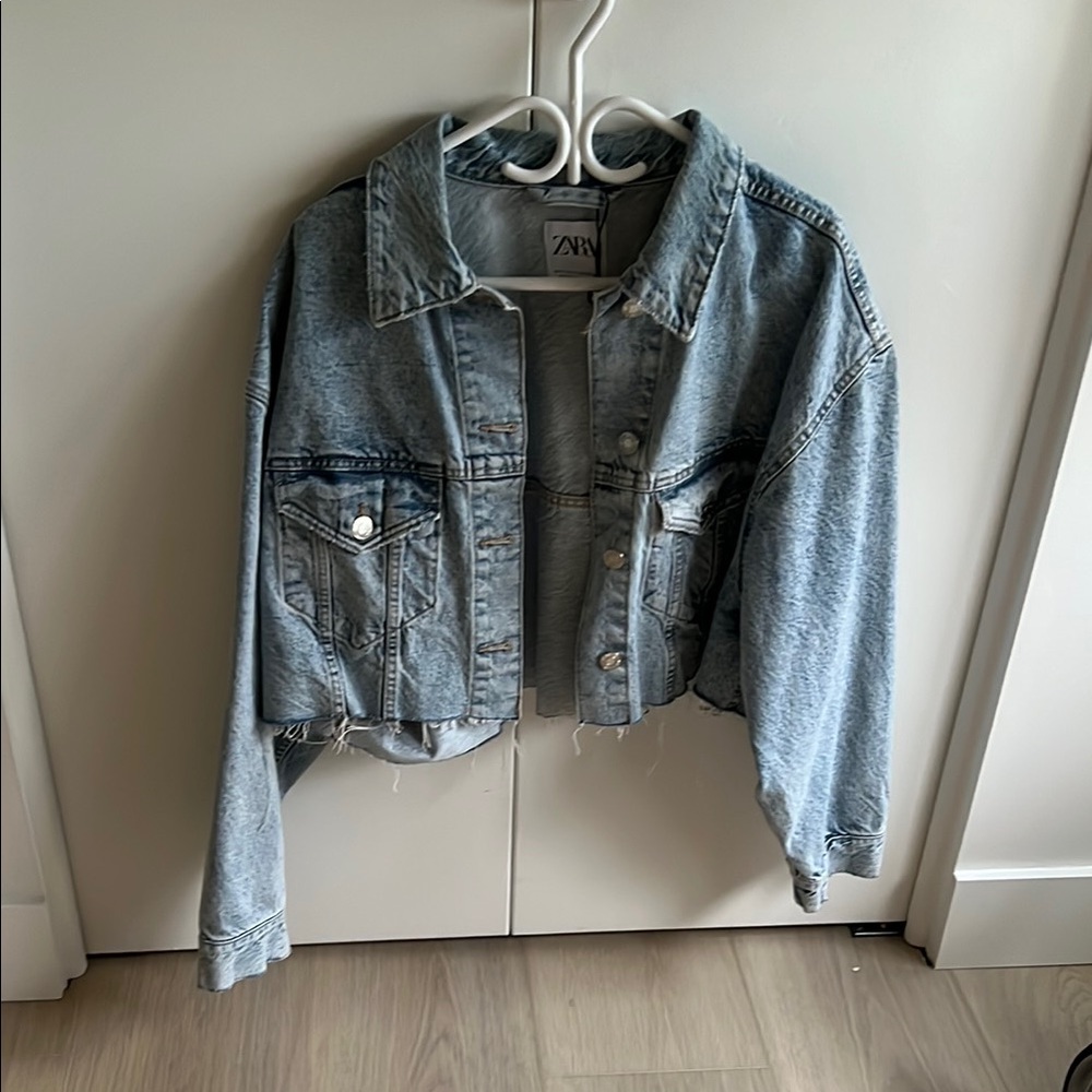 Zara cropped denim jacket